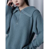 ライトブルー | 【Adoon plain Ladies】ハーフジップオーバーニット | kutir