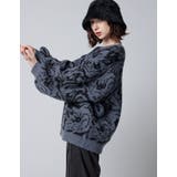 ブラック×ブルー | 【Adoon plain Ladies】シャギーオーバーニット | kutir