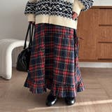 ブルー | 【kutir】【2サイズ展開】アソートダブルリボンフリルスカート | kutir