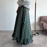 グリーン | 【kutir】【2サイズ展開】アソートダブルリボンフリルスカート | kutir