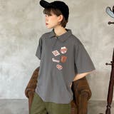チャコールグレー | 【kutir】ワッペンハーフジップTシャツ | kutir