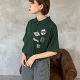 グリーン | 【kutir】ワッペンハーフジップTシャツ | kutir