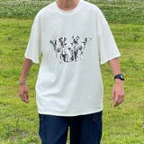 オフホワイト | 【kutir】ヴィンテージライクダルメシアンプリントTシャツ | kutir