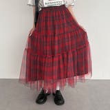 【kutir】チェックチュールティアードスカート | kutir | 詳細画像1 