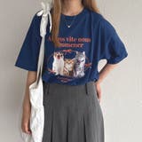 ブルー | 【kutir】cat/ 猫デザイン アソートTシャツ | kutir