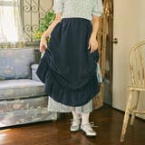 ネイビー | 【kutir】【クティールとレトロ】2WAYドロストレースリボンスカート | kutir