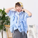 ライトブルー | 【kutir】半袖アソートドロストリボンシャツ | kutir