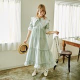 コットンレースティアードギンガムチェックワンピース | kutir | 詳細画像1