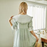 コットンレースティアードギンガムチェックワンピース | kutir | 詳細画像11