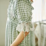 コットンレースティアードギンガムチェックワンピース | kutir | 詳細画像20