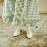 コットンレースティアードギンガムチェックワンピース | kutir | 詳細画像21