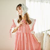 コットンレースティアードギンガムチェックワンピース | kutir | 詳細画像23
