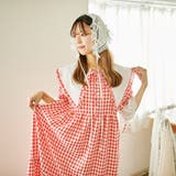 コットンレースティアードギンガムチェックワンピース | kutir | 詳細画像25