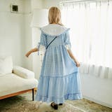 コットンレースティアードギンガムチェックワンピース | kutir | 詳細画像35