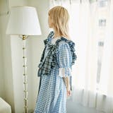 コットンレースティアードギンガムチェックワンピース | kutir | 詳細画像42