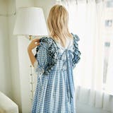 コットンレースティアードギンガムチェックワンピース | kutir | 詳細画像43