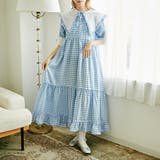 コットンレースティアードギンガムチェックワンピース | kutir | 詳細画像5