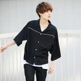 ブラック | 【kutir】【ビックシルエット】 パイピングオープンカラーシャツ | kutir