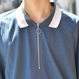 【kutir】【ウルトラルーズシルエット】配色ハーフジップポロシャツ | kutir | 詳細画像19 
