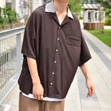 ダークブラウンnew | 【kutir】衿配色オープンカラーシャツ | kutir