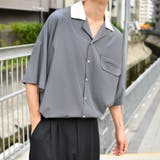 ライトグレー | 【kutir】衿配色オープンカラーシャツ | kutir