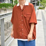 オレンジ | 【kutir】衿配色オープンカラーシャツ | kutir