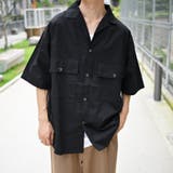 ブラック | 【kutir】リングドットオープンカラーシャツ | kutir