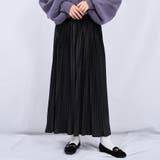 ブラック | 【kutir】【低身長向けSサイズあり】ベロアプリーツスカート | kutir