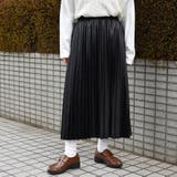 【kutir】【低身長向けSサイズあり】フェイクレザープリーツスカート | kutir | 詳細画像1 