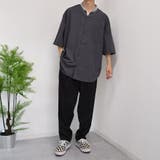 【kutir】襟配色変形バンドカラーシャツ | kutir | 詳細画像1 