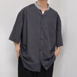 チャコールグレー | 【kutir】襟配色変形バンドカラーシャツ | kutir