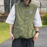 ライトカーキ | 【kutir】刺繍入りビックポケットナイロンベスト | kutir