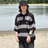 【kutir】ワッペン付きメッシュ編みボーダーポロ | kutir | 詳細画像2 