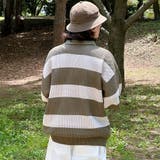 【kutir】ワッペン付きメッシュ編みボーダーポロ | kutir | 詳細画像30 