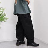 ブラック | 【kutir】ワイドカーゴパンツ | kutir