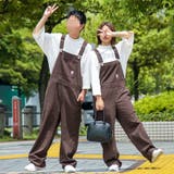 ダークブラウン | ワッペン付きオーバーオール | sedacle by pairpair【WOMEN】