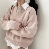 オーバーサイズVネックニット【韓国ファッション】 | Girly Doll | 詳細画像6 