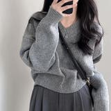 オーバーサイズVネックニット【韓国ファッション】 | Girly Doll | 詳細画像33 