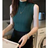 グリーン | リブノースリーブハイネックプルオーバー【韓国ファッション】 | Doula Doula