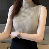 モカ | リブノースリーブハイネックプルオーバー【韓国ファッション】 | Doula Doula