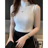 ホワイト | リブノースリーブハイネックプルオーバー【韓国ファッション】 | Doula Doula