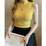 イエロー | リブノースリーブハイネックプルオーバー【韓国ファッション】 | Doula Doula
