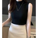 ブラック | リブノースリーブハイネックプルオーバー【韓国ファッション】 | Doula Doula