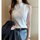 ホワイト | リブノースリーブハイネックプルオーバー【韓国ファッション】 | Girly Doll