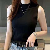 ブラック | リブノースリーブハイネックプルオーバー【韓国ファッション】 | Girly Doll