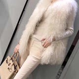 アイボリー | ボリュームファーベスト【韓国ファッション】 | Girly Doll