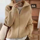 キャメル | ニットカーディガン【韓国ファッション】 | Girly Doll