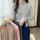 ハイネックボーダーカットソー【韓国ファッション】【春夏新商品】 | Doula Doula | 詳細画像2