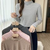 ハイネックボーダーカットソー【韓国ファッション】【春夏新商品】 | Doula Doula | 詳細画像3