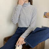 ハイネックボーダーカットソー【韓国ファッション】【春夏新商品】 | Doula Doula | 詳細画像19